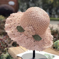 2026 Elegant Crochet Straw Hat with Ruffle Detail - Perfect for Summer Travel  Days