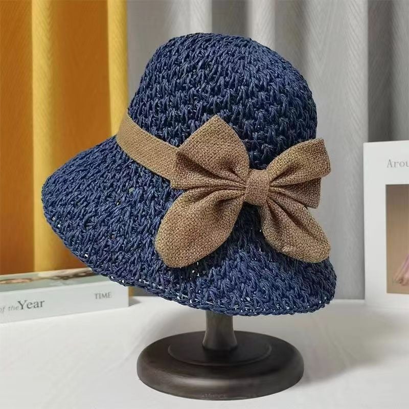 2026 Elegant Crochet Straw Hat with Ruffle Detail - Perfect for Summer Travel  Days