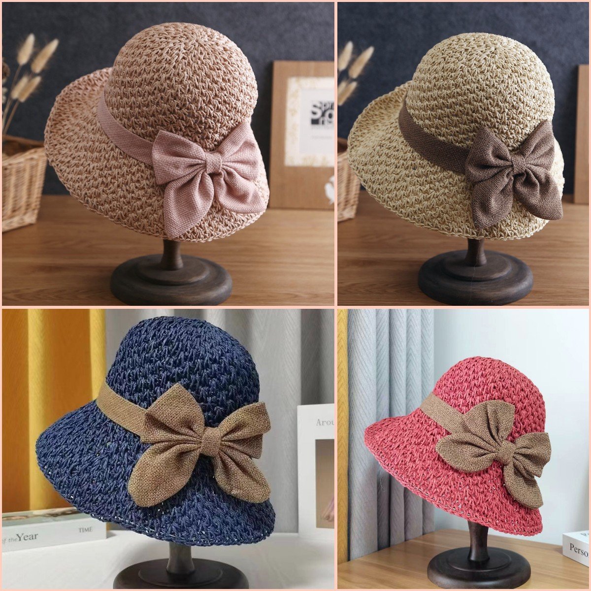 2026 Elegant Crochet Straw Hat with Ruffle Detail - Perfect for Summer Travel  Days