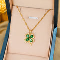 Lucky Clover Titanium Steel Necklace – Shine. Style & Fortune in One Piece