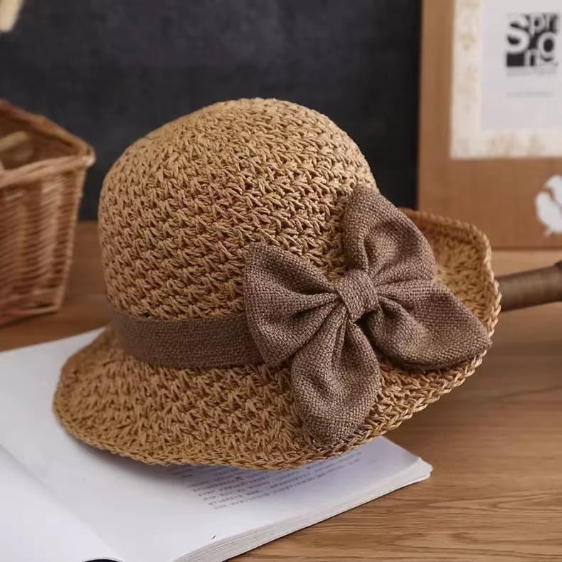 2026 Elegant Crochet Straw Hat with Ruffle Detail - Perfect for Summer Travel  Days