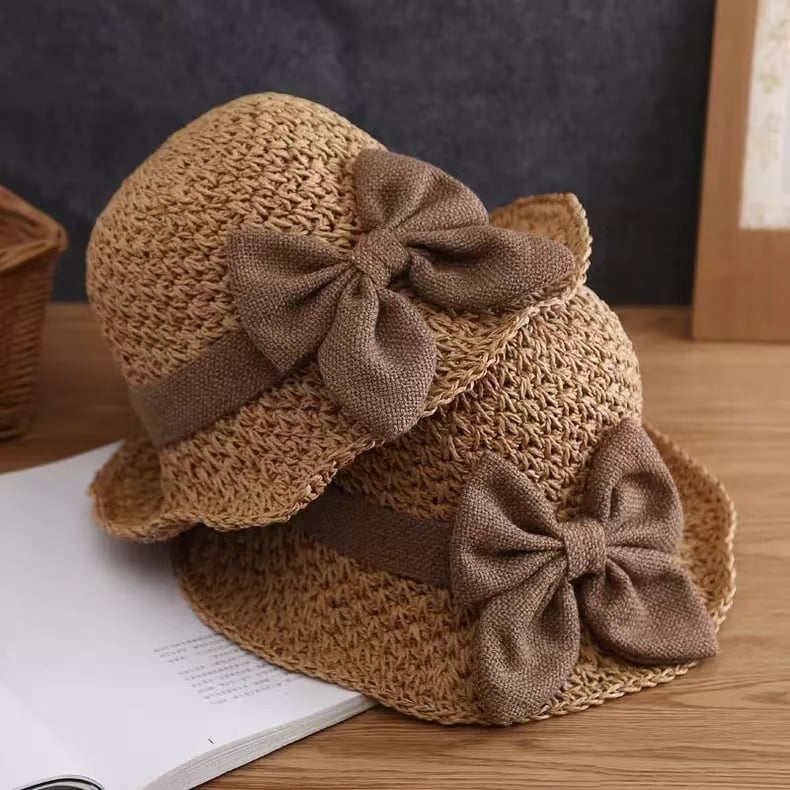 2026 Elegant Crochet Straw Hat with Ruffle Detail - Perfect for Summer Travel  Days