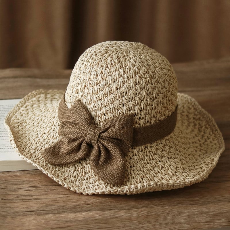 2026 Elegant Crochet Straw Hat with Ruffle Detail - Perfect for Summer Travel  Days