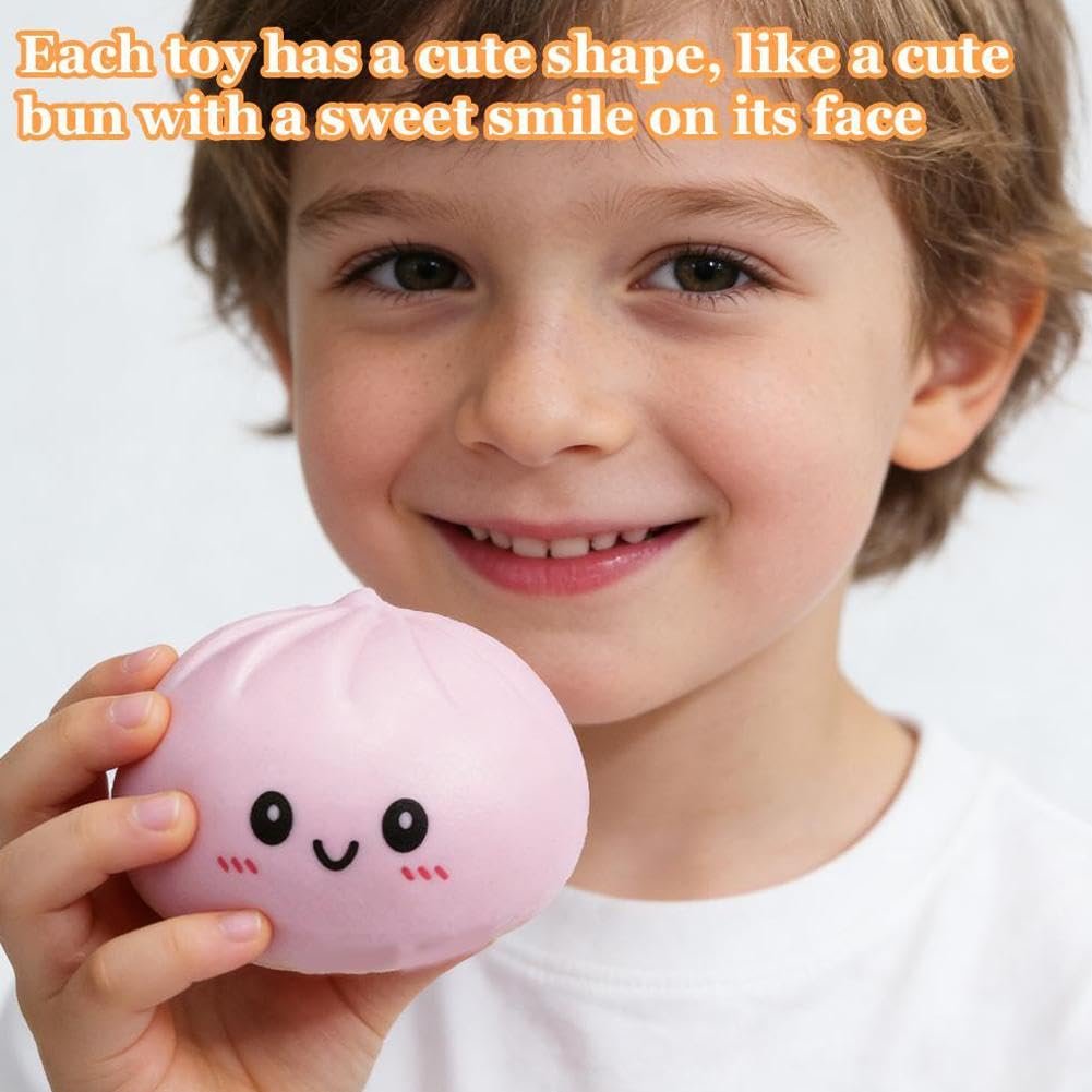 Ultra-Cute Sparkling Dumpling Squishy Toy with Mini Steamer