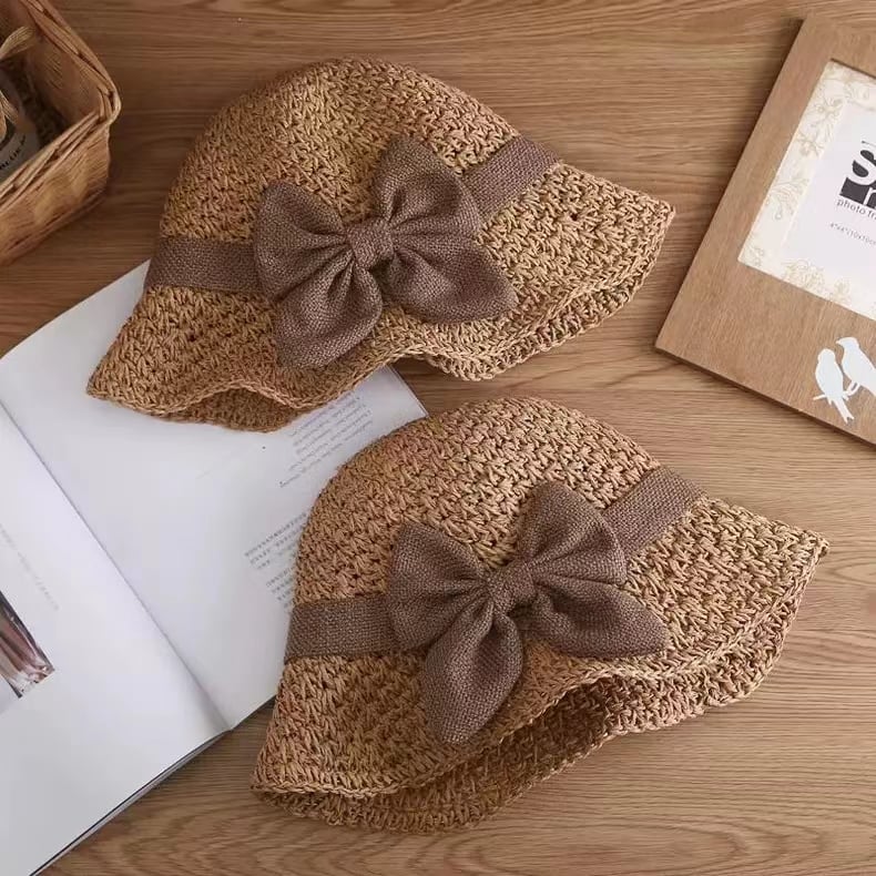 2026 Elegant Crochet Straw Hat with Ruffle Detail - Perfect for Summer Travel  Days