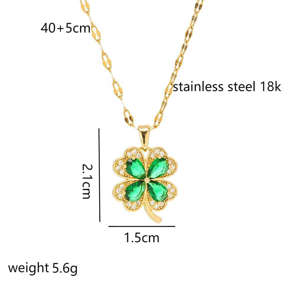 Lucky Clover Titanium Steel Necklace – Shine. Style & Fortune in One Piece
